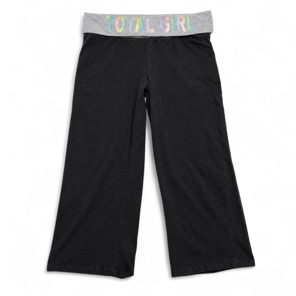 Y2K Low rise fold over cotton Capri leggings 2000s “Total Girl “ - Picture 1 of 6
